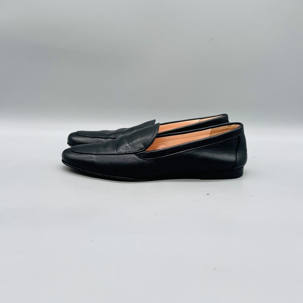 J Crew Shoes Womens 6.5 Black Leather Loafer Flats Slip On Casual Comfort - Picture 4 of 11